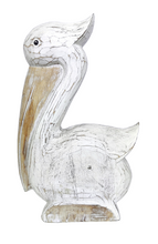 Home Decor. Pelican bird figurine handcrafted from wood.
