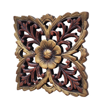 Wooden Carved Floral Wall Art Decor.