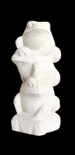 TABLETOP DECOR / GARDEN DECOR / FIGURINE: Handcrafted 3 Cute Acrobatic Frogs Sculpture in sandstone.