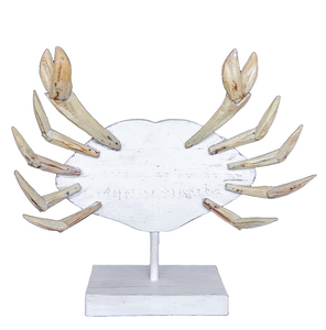 Home Decor: Tabletop Accent. Wooden Handcrafted Crab Sculpture. "Mr. Crab".