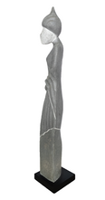 Home Decor Figurine. Modern Wooden Handcrafted Lady Statuette.