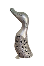 Table Decor. Cute Bronze Duck Sculpture in Floral design.