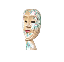 Home Decor: Table - Wall Art.Surreal Handcarved and Hand Painted Mask - Floral with Birds.