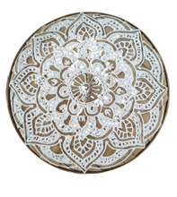 Table Decor - Storage Accessory. Stunning Handcrafted woven bamboo and hand painted box with mandala design.