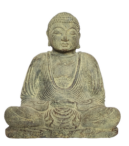 TABLE - OUTDOOR DECOR: Beautiful Stone Meditating Buddha, sitting in Lotus Pose.