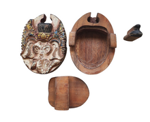 Home Decor. Table Decor-Storage Accessory. Hand Carved Wooden Lord Ganesha Trinket / Puzzle Box.