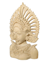 Home Decor. Beautiful Hand Carved Wooden Dancer Sculpture Bust, "Janger Dancer"