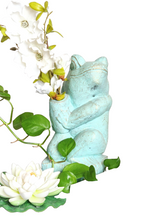 OUTDOOR DECOR / TABLETOP DECOR: Gorgeous hand carved Stone frog from Indonesia.