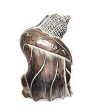 Table Decor. Handcrafted Wooden Dreaming Buddha Sculpture, Resting Head on Knee.