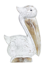 Home Decor. Pelican bird figurine handcrafted from wood.