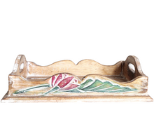 Serving Tray / Table Decor Showpiece:
 Hand carved serving tray painted with Lotus Design.