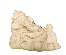 Home Decor Idol. Cute, Resting Lord Ganesha Stone Figurine.