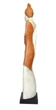 Home Decor Figurine. Modern Wooden Handcrafted Lady Statuette.