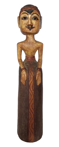 HOME DECOR - TABLETOP FIGURINE - Vintage Hand carved Wooden Traditional Javanese Groom.