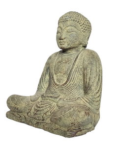 TABLE - OUTDOOR DECOR: Beautiful Stone Meditating Buddha, sitting in Lotus Pose.