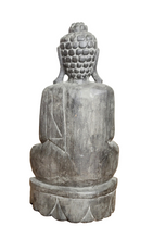 Home Decor. Tabletop Showpiece.
Handcrafted Meditating Wooden Buddha Statue on a Lotus Pedestal.