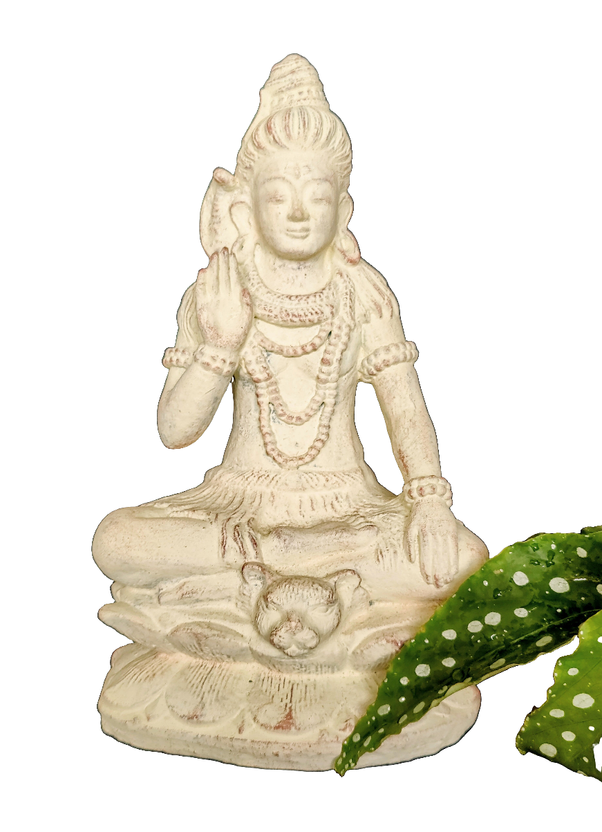 Home Decor: Table - Garden Statue. Solid Meditating Stone Sculpture of Lord Shiva. 