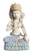 Home Decor: Garden Statue. Stunning Goddess Devi Tara Sitting Sculpture in Stone.
