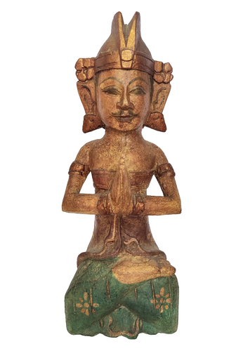 Home Decor: Tabletop Vintage Accent. Balinese Groom in traditional attire, handcrafted in wood.