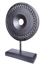 Home Decor: Tabletop Showpiece. Hand Carved Wooden Disc Décor on Stand.
