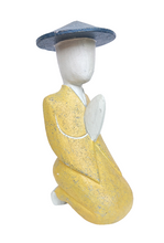 Home Decor Statue. Tabletop Accent. Hand Carved Wooden Farmer Statue.