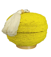 Table Decor - Trinket Box. Beautiful Handcrafted natural bamboo, beaded box.