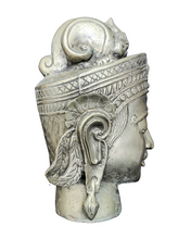 Home Decor. Tabletop Idol. Far Eastern Bronze Head Sculpture of Lord Buddha, depicted as a King.