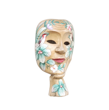 Home Decor: Table - Wall Art.Surreal Handcarved and Hand Painted Mask - Floral with Birds.