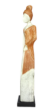 Home Decor Figurine. Modern Wooden Handcrafted Lady Statuette.