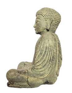 TABLE - OUTDOOR DECOR: Beautiful Stone Meditating Buddha, sitting in Lotus Pose.