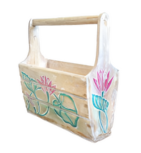 Home Decor. Furniture. Hand Painted and Hand crafted Magazine holder with Lotus motifs.