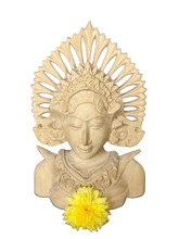 Home Decor. Beautiful Hand Carved Wooden Dancer Sculpture Bust, "Janger Dancer"