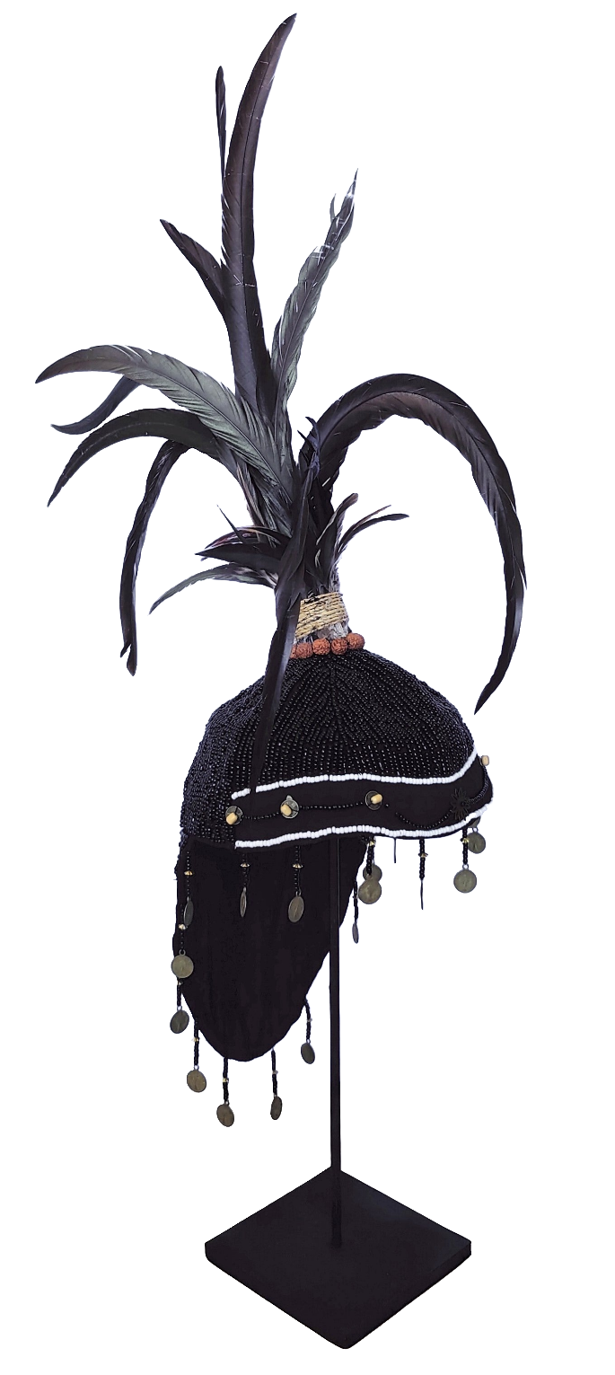 Home Decor - Table Accent. ASMAT CEREMONIAL HEADDRESS, tribal Papua ornament.