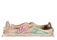 Serving Tray / Table Decor Showpiece:
 Hand carved serving tray painted with Lotus Design.
