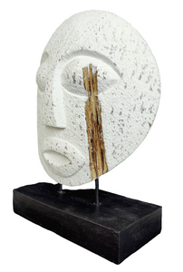 Home Decor. Tabletop Sculpture. Hand Carved Tiki Statue Abstract Polynesian Native Carving.