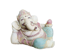 Home Decor Idol. Cute, Resting Lord Ganesha Stone Figurine.