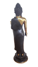 Home Decor. Tabletop Idol. Enlightened Lord Buddha Bronze Standing Sculpture.