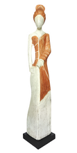 Home Decor Figurine. Modern Wooden Handcrafted Lady Statuette.