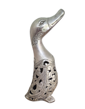 Table Decor. Cute Bronze Duck Sculpture in Floral design.