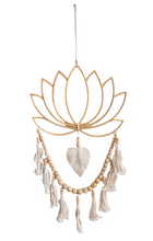 Home Decor - Large Lotus Flower Design, Beaded Bamboo Wall Art.