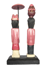 Home Decor. Tabletop Sculpture.
Hand Carved and Painted Wooden Figures on a rustic base - Melasti, a Hindu Ceremony.