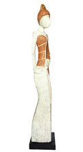 Home Decor Figurine. Modern Wooden Handcrafted Lady Statuette.