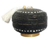 Table Decor - Trinket Box. Beautiful Handcrafted natural bamboo, beaded box.