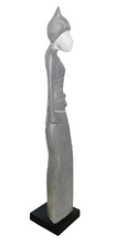 Home Decor Figurine. Modern Wooden Handcrafted Lady Statuette.