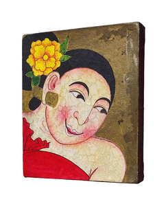 Wall Art: Beautiful Oil On Canvas Painting of A Thai Dancer.