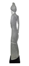 Home Decor Figurine. Modern Wooden Handcrafted Lady Statuette.