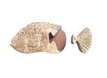 Home Decor. Table Decor-Storage Accessory.
Hand Carved Wooden Fish, Trinket / Puzzle Box, "Pacific Fish".
