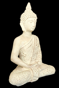 TABLE - OUTDOOR DECOR: Beautiful Stone Meditating Buddha, sitting in Lotus Pose.