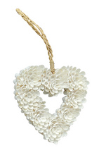 HOME DECOR: Wall Hanging Accent. Double sided heart shape shell decor in floral design.