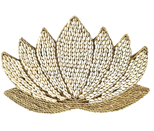Home Decor - Wall Hanging. Handmade Decorative Lotus Design with Natural Sea Shells.